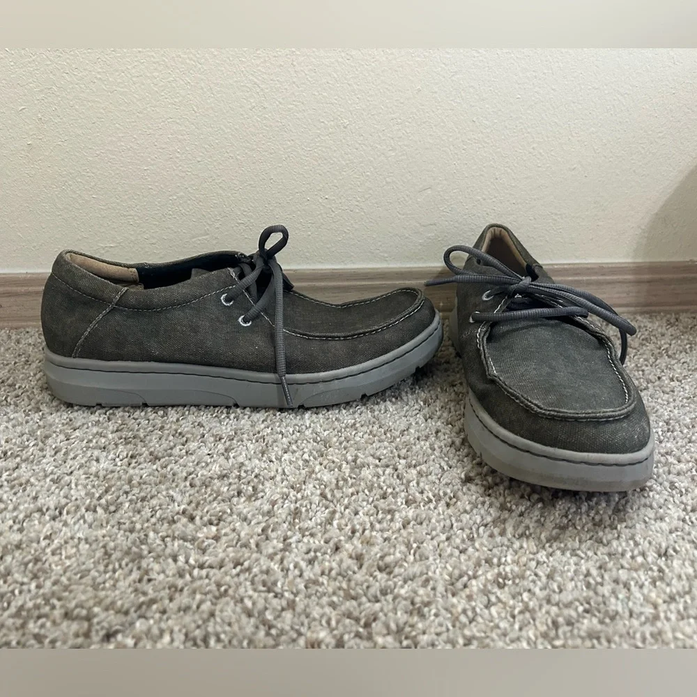 Ariat Men's Hilo Stretch Charcoal Canvas Sneaker Loafer Size 8.5D Outdoor Casual